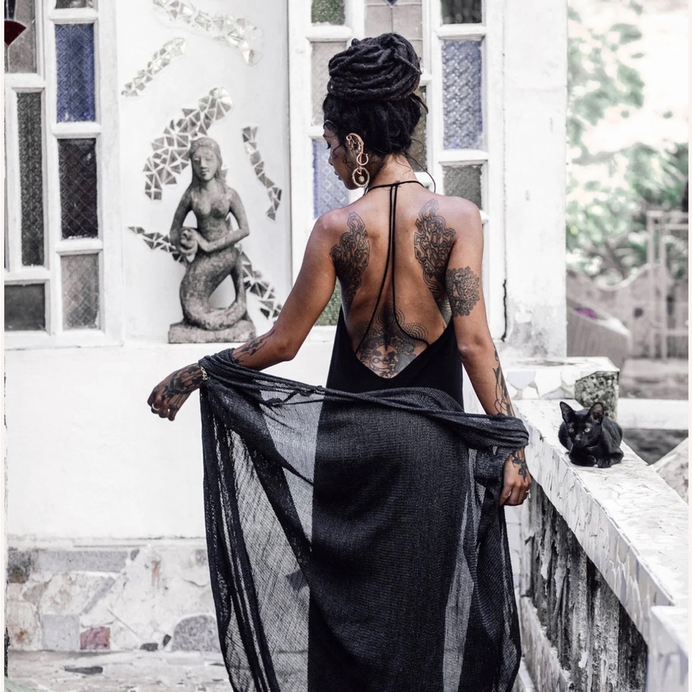 Organic Cotton Black Slip Dress